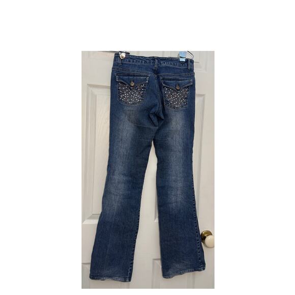 Celebrity Pink Bootcut Jeans – Size 3 – Rhinestone Pocket Low Rise - Picture 1 of 8